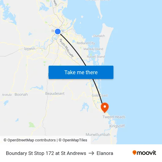 Boundary St Stop 172 at St Andrews to Elanora map