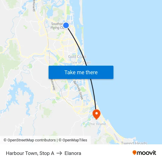 Harbour Town, Stop A to Elanora map