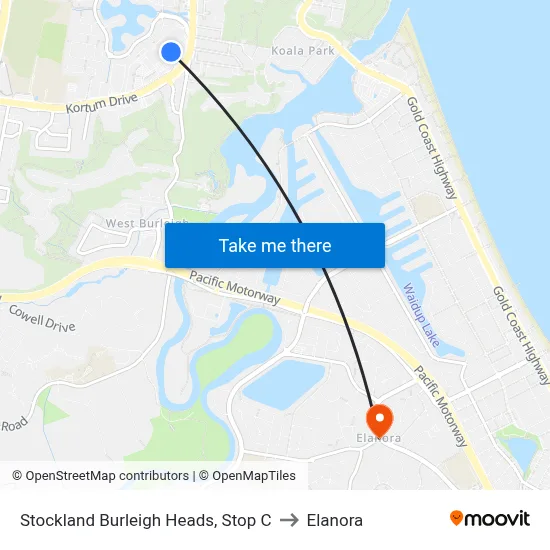 Stockland Burleigh Heads, Stop C to Elanora map
