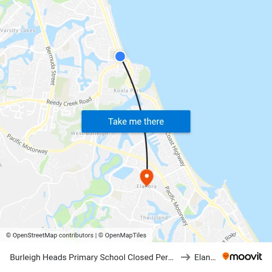 Burleigh Heads Primary School Closed Permanently to Elanora map