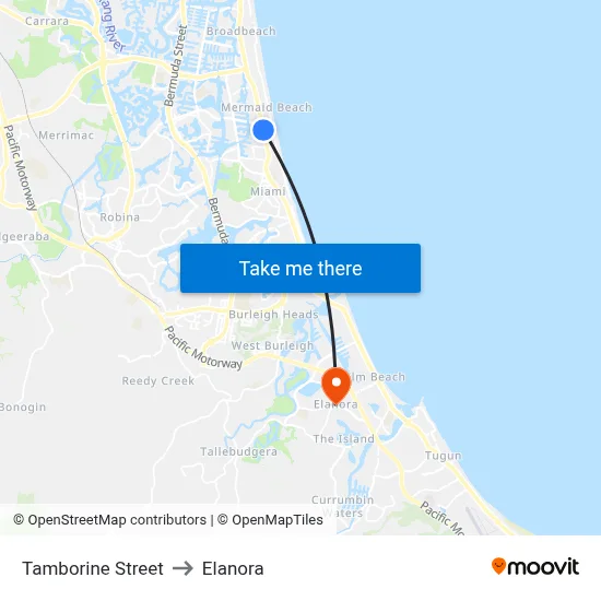 Tamborine Street to Elanora map