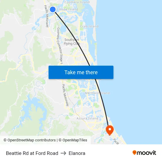 Beattie Rd at Ford Road to Elanora map