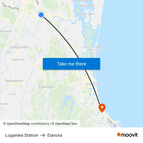 Loganlea Station to Elanora map