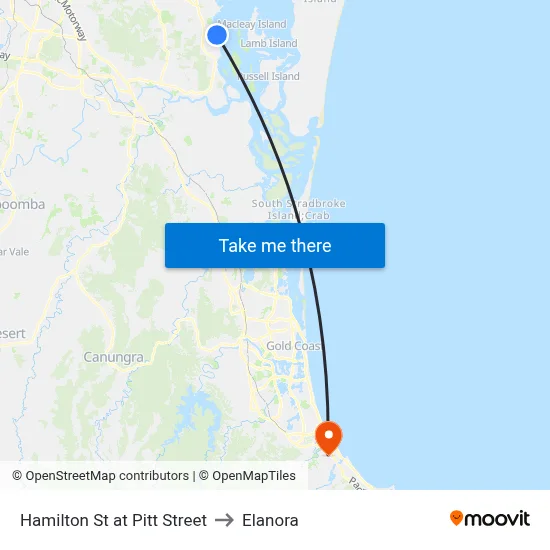 Hamilton St at Pitt Street to Elanora map