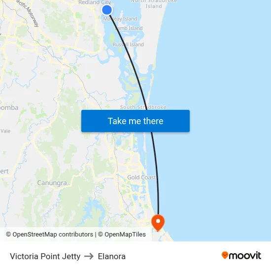 Victoria Point Jetty to Elanora map