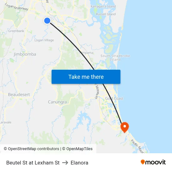 Beutel St at Lexham St to Elanora map