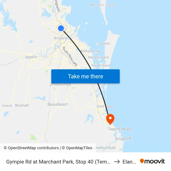 Gympie Rd at Marchant Park, Stop 40 (Temp Closure) to Elanora map