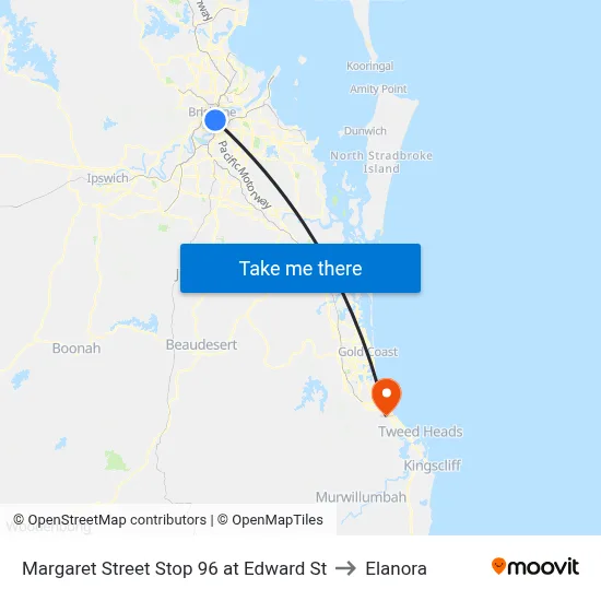Margaret Street Stop 96 at Edward St to Elanora map