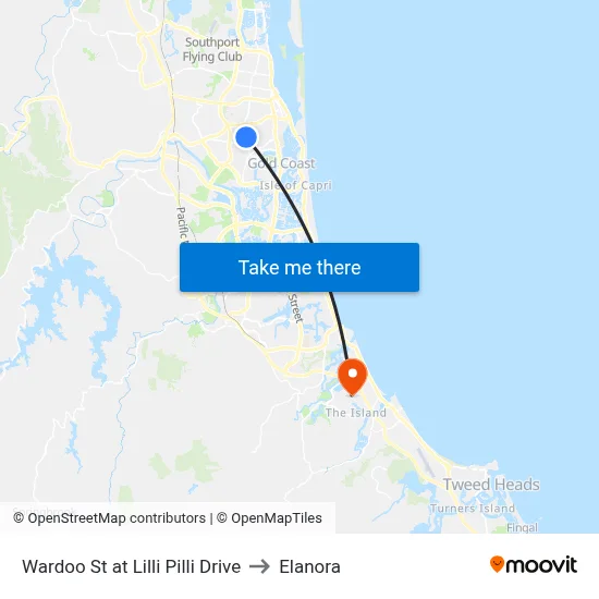 Wardoo St at Lilli Pilli Drive to Elanora map