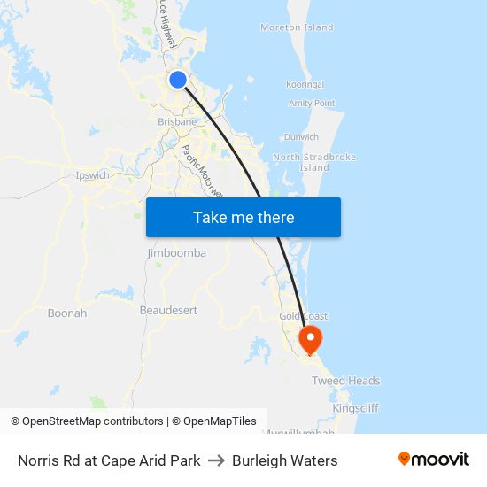 Norris Rd at Cape Arid Park to Burleigh Waters map