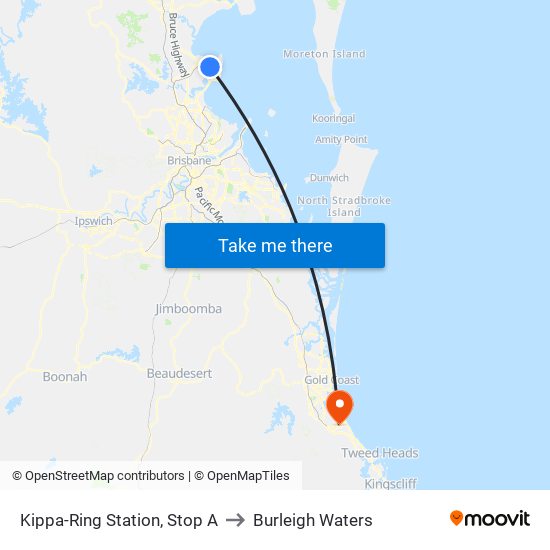 Kippa-Ring Station, Stop A to Burleigh Waters map