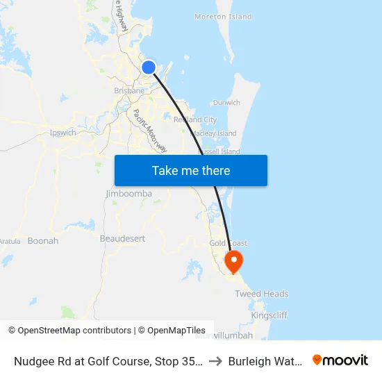 Nudgee Rd at Golf Course, Stop 35/32 to Burleigh Waters map
