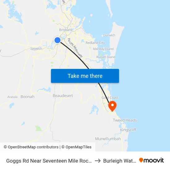 Goggs Rd Near Seventeen Mile Rocks Rd to Burleigh Waters map