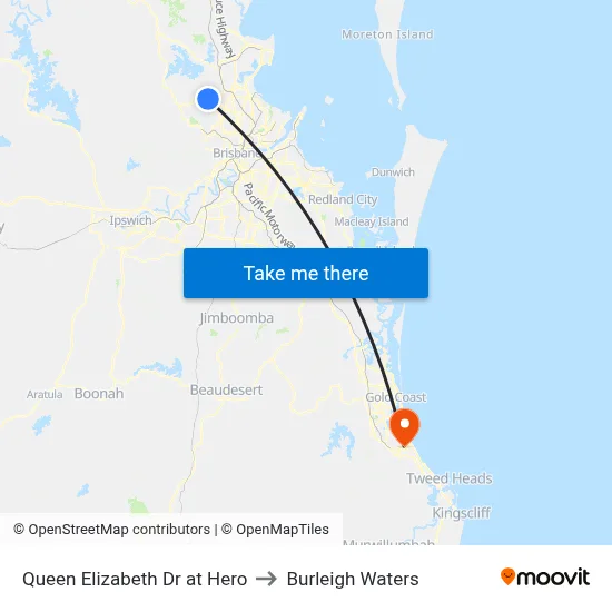 Queen Elizabeth Dr at Hero to Burleigh Waters map