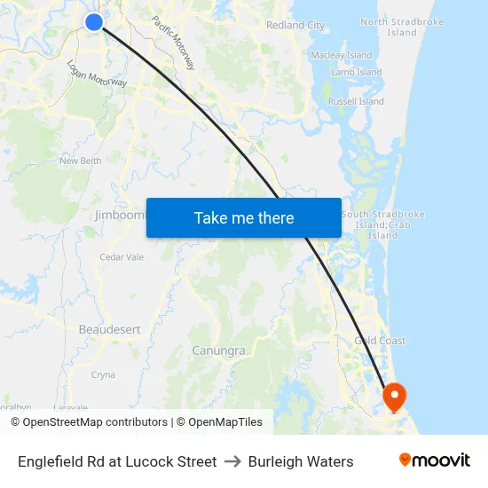 Englefield Rd at Lucock Street to Burleigh Waters map