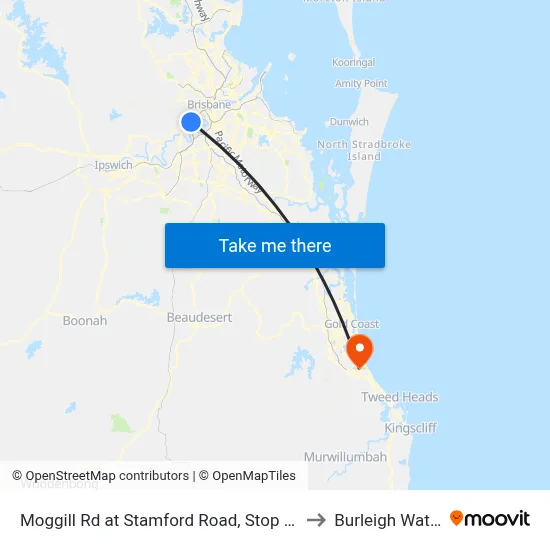 Moggill Rd at Stamford Road, Stop 22/23 to Burleigh Waters map