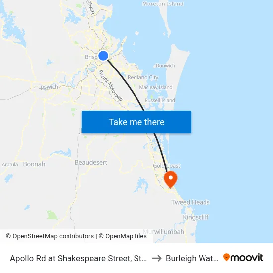Apollo Rd at Shakespeare Street, Stop 39 to Burleigh Waters map