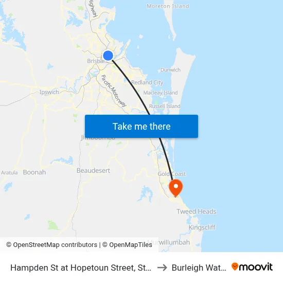 Hampden St at Hopetoun Street, Stop 30 to Burleigh Waters map