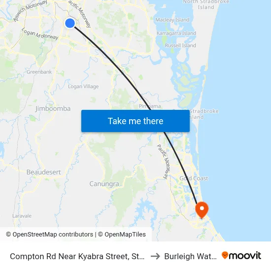 Compton Rd Near Kyabra Street, Stop 86 to Burleigh Waters map