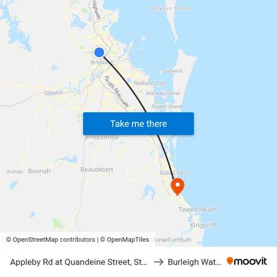 Appleby Rd at Quandeine Street, Stop 34 to Burleigh Waters map