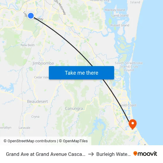Grand Ave at Grand Avenue Cascade to Burleigh Waters map