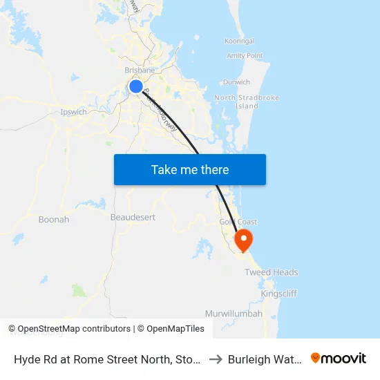 Hyde Rd at Rome Street North, Stop 27 to Burleigh Waters map