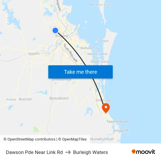 Dawson Pde Near Link Rd to Burleigh Waters map