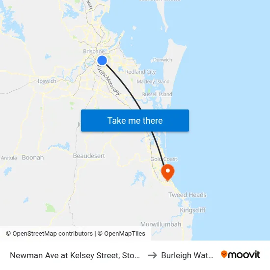 Newman Ave at Kelsey Street, Stop 35 to Burleigh Waters map