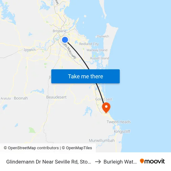 Glindemann Dr Near Seville Rd, Stop 47b to Burleigh Waters map