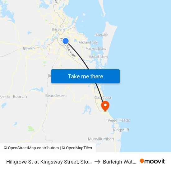 Hillgrove St at Kingsway Street, Stop 41 to Burleigh Waters map