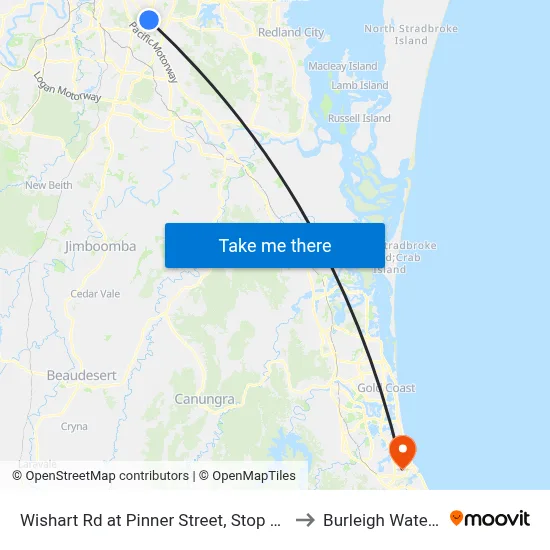 Wishart Rd at Pinner Street, Stop 43 to Burleigh Waters map