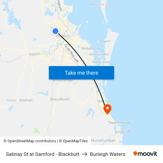 Satinay St at Samford - Blackbutt to Burleigh Waters map
