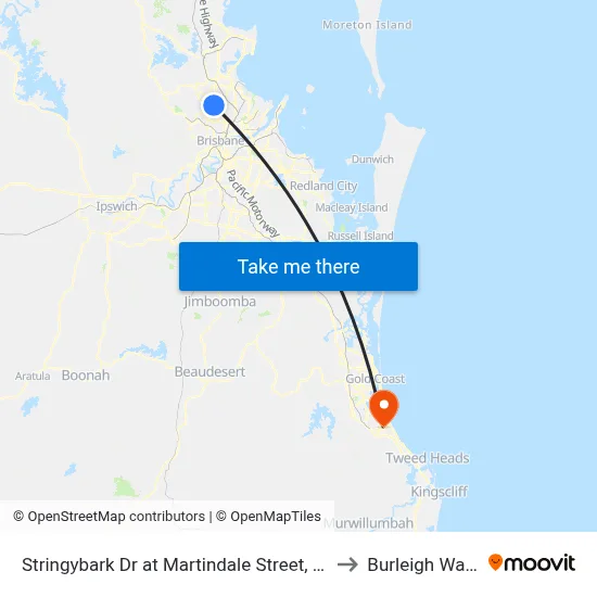 Stringybark Dr at Martindale Street, Stop 47 to Burleigh Waters map