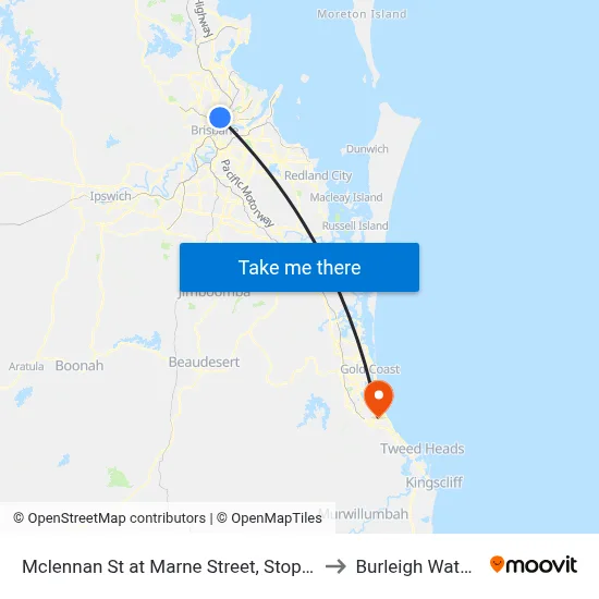 Mclennan St at Marne Street, Stop 17 to Burleigh Waters map