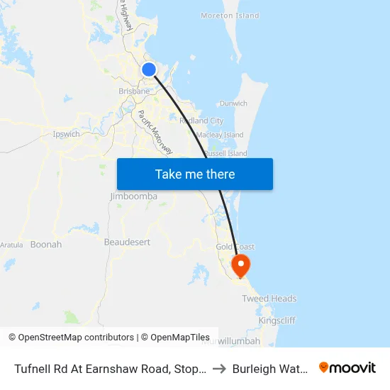 Tufnell Rd At Earnshaw Road, Stop 32 to Burleigh Waters map