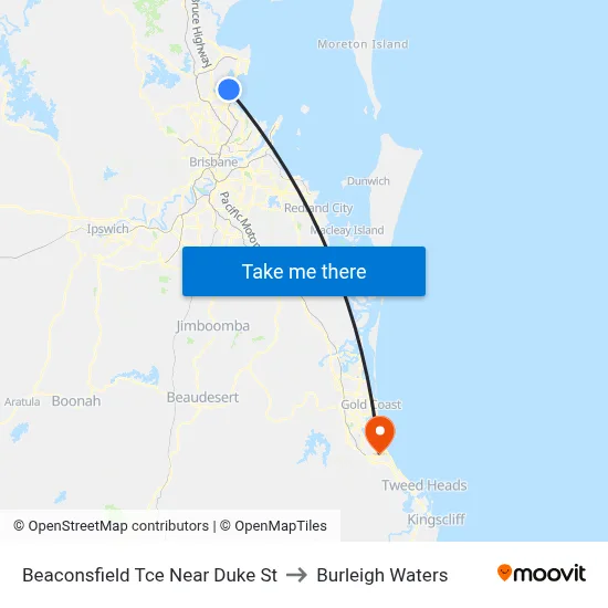 Beaconsfield Tce Near Duke St to Burleigh Waters map
