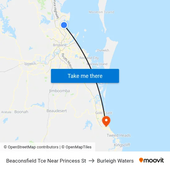 Beaconsfield Tce Near Princess St to Burleigh Waters map