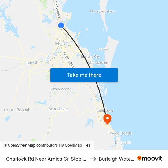 Charlock Rd Near Arnica Cr, Stop 55 to Burleigh Waters map