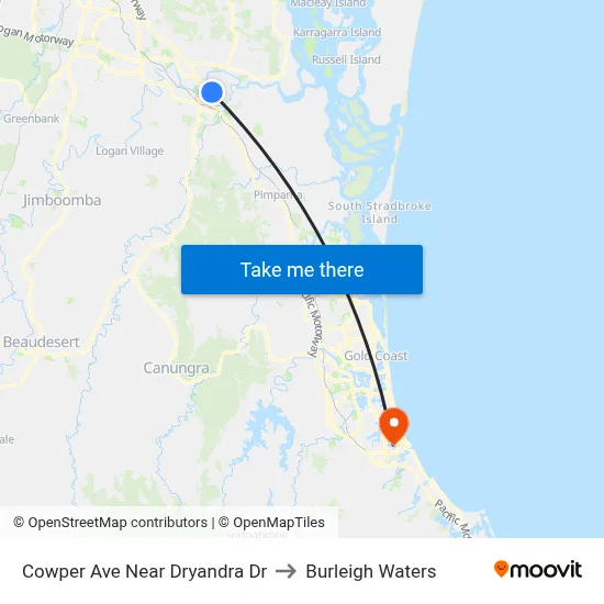 Cowper Ave Near Dryandra Dr to Burleigh Waters map