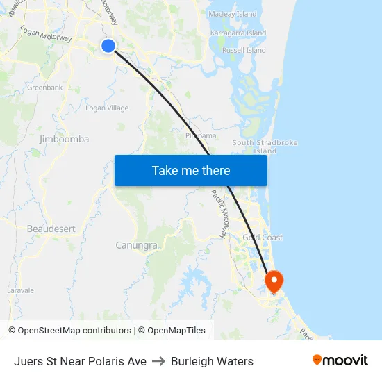 Juers St Near Polaris Ave to Burleigh Waters map
