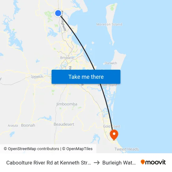 Caboolture River Rd at Kenneth Street to Burleigh Waters map
