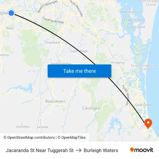 Jacaranda St Near Tuggerah St to Burleigh Waters map