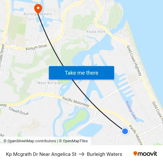 Kp Mcgrath Dr Near Angelica St to Burleigh Waters map
