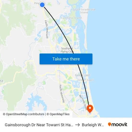 Gainsborough Dr Near Towarri St Hail 'N' Ride to Burleigh Waters map