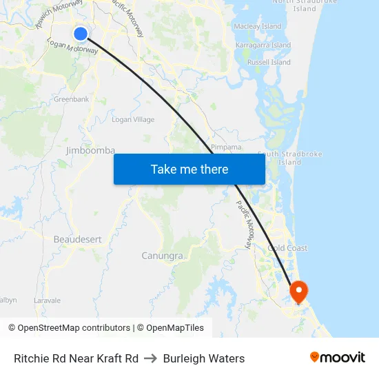 Ritchie Rd Near Kraft Rd to Burleigh Waters map