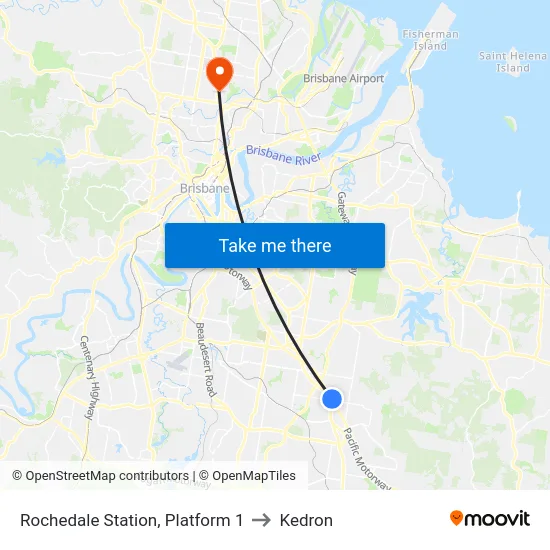 Rochedale Station, Platform 1 to Kedron map