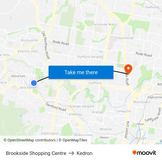 Brookside Shopping Centre to Kedron map