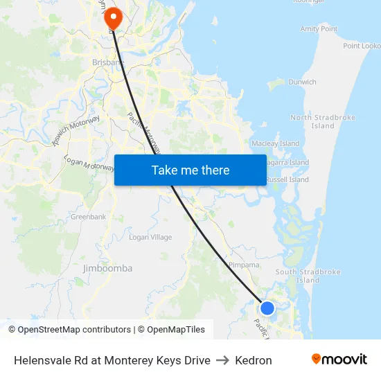 Helensvale Rd at Monterey Keys Drive to Kedron map