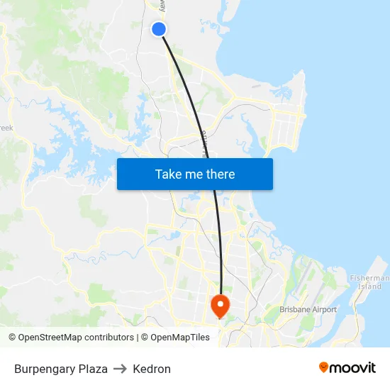 Burpengary Plaza to Kedron map
