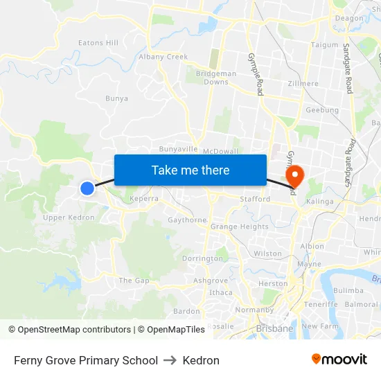 Ferny Grove Primary School to Kedron map
